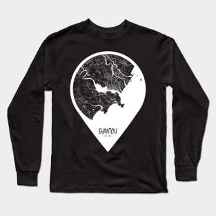 Shantou, Guangdong, China City Map - Travel Pin Long Sleeve T-Shirt